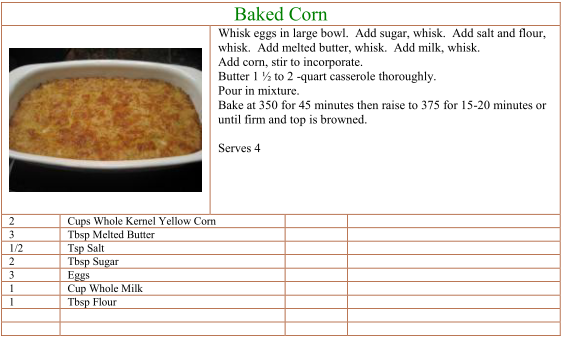 Baked Corn
