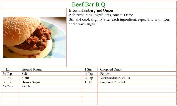 Beef Bar B Q Recipe