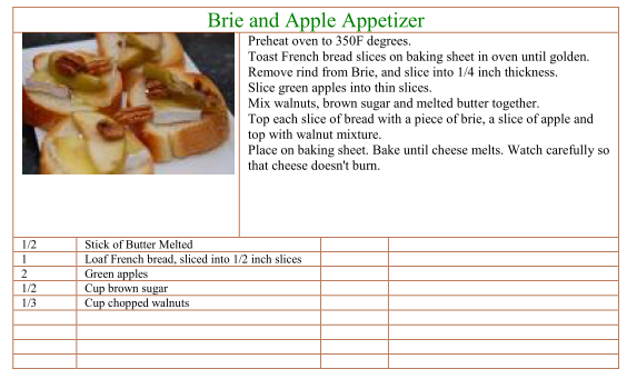 Brie Apple Appetizer