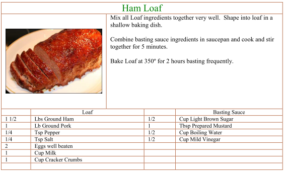 Ham Loaf Recipe