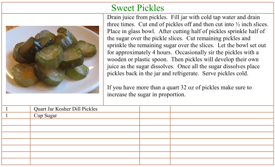 Sweet Pickles