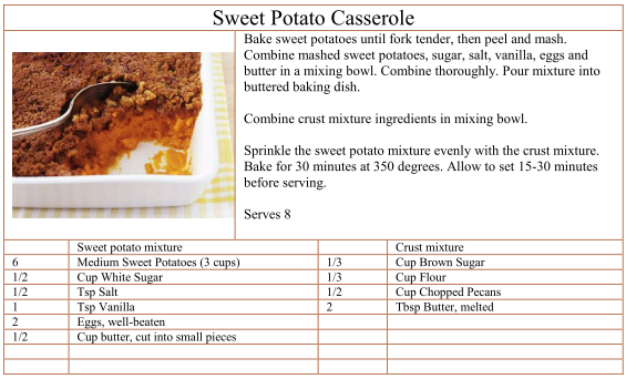 Sweet Potato Casserole